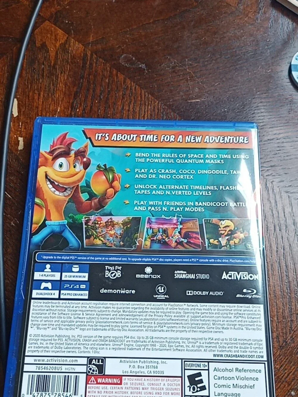 Sony PS4 Crash Bandicoot 4: It's About Time - Blue Case